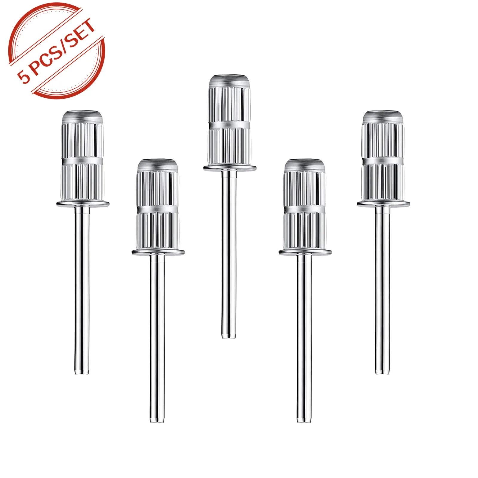 5PCS Nail Drill Bits Set 3/32 Shank Mandrel Bit for Sanding Bands Professional Manicure Tools for Acrylic Gel Polish Remove ceramic nail drill bit electric nail drill bits for acrylic nails safety cuticle clean gel remove 3 32 shank size grit 5