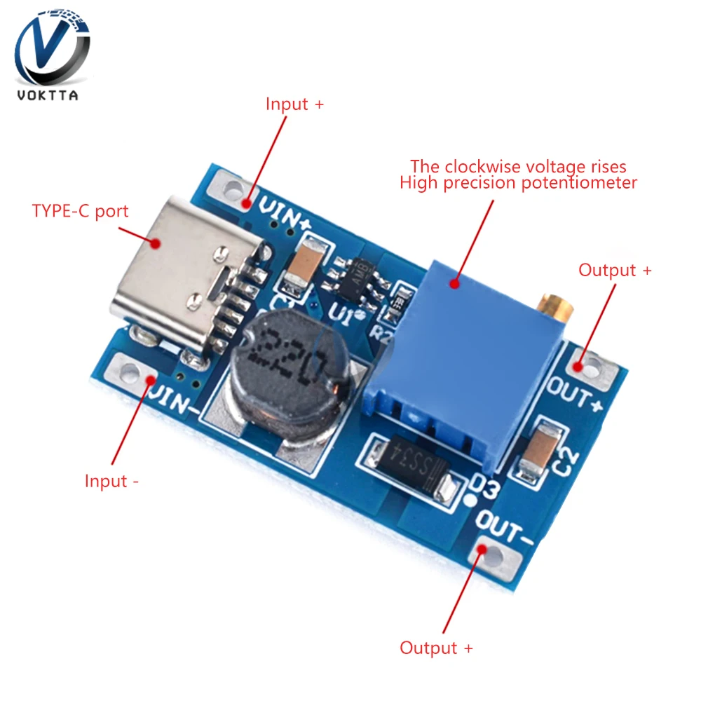 Mt3608 2a Dc-dc Step Up Voltaj Yükseltici Boost Converter Modül