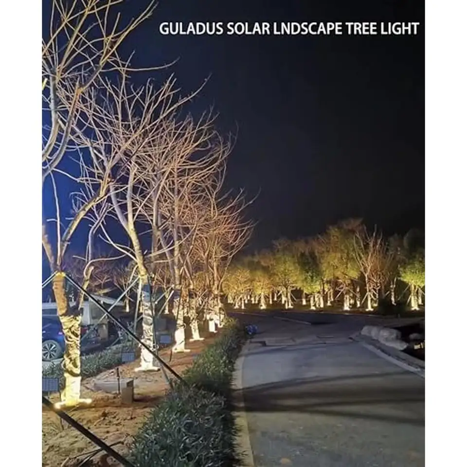 Solar Palm Tree Lights - 12000mAh Battery, 32 LEDs, 360° Warm Light, IP65 Waterproof