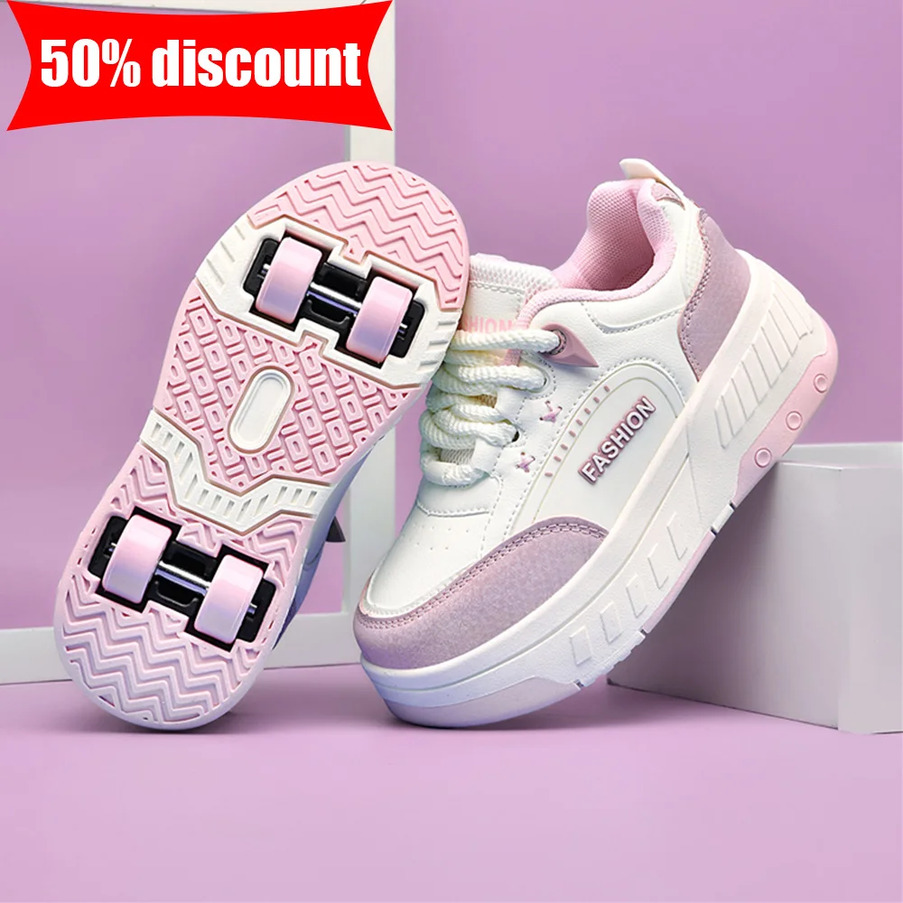Childre Roller Skates Girls Four-wheel Wear Resistant Detachable Outdoor Sports Comfortable Entertainment Wheel Shoes For Kids_voghion.com