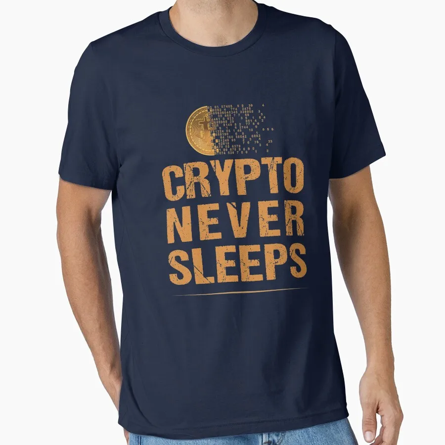 Vintage 100% Cotton Bitcoin Logo T-Shirt for Men, Large Adult Sizes S-6XL