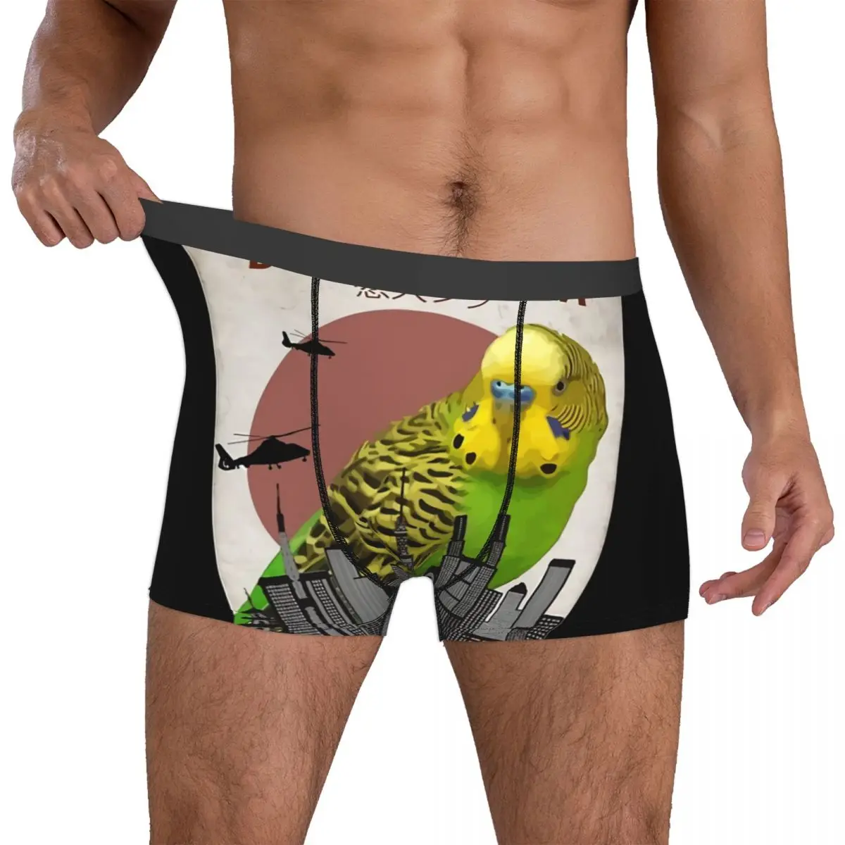 Budgiezilla Budgie Budgerigar Parakeet Parrot Giant Monster Men Boxer Briefs Underwear Highly Breathable Birthday Gifts 4