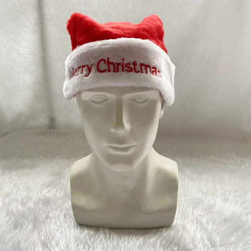 Santa Hat Santa Letter Embroidery Silk Red Snowflake Plush Christmas Hat Christmas Embroidery Ornaments