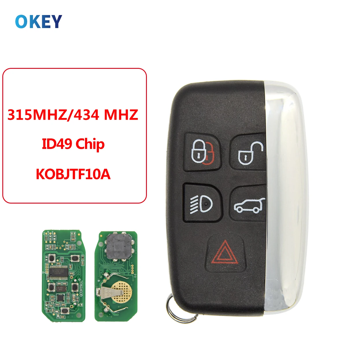 Chiave per auto remota Okey per Land Rover Discovery 4 Freelander Range Sport Evoque Smart Fob 2012-2017 ID49 Chip FCCID:KOBJTF10A - Sca896f19a05f4cf3b448b328ca512441A