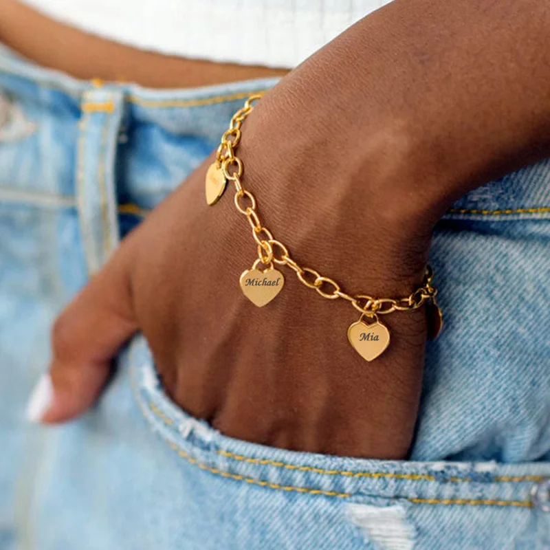 Buy Light Gold Charm Bracelet Personalized Charm Bracelet Enamel Bracelet  Gift for Her Cute Charm Bracelet Online in India - Etsy