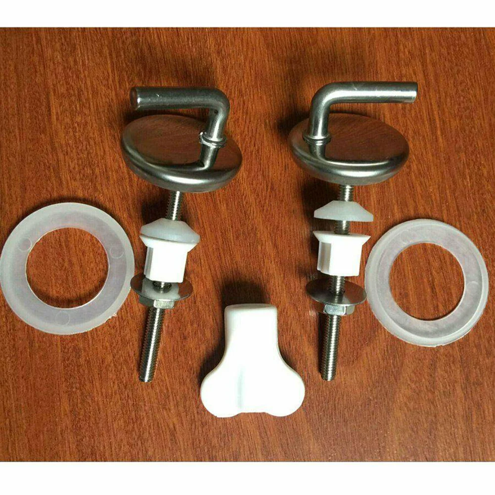 Toilet Cover Hinges Toilet Cover Mounting Connector Stainless Steel Plastic Seat Fittings Suitable For Bathrooms 1 Pair