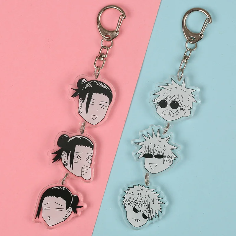 

Anime Jujutsu Kaisen Cosplay Funny Long Keychain Gojo Satoru Geto Suguru Bag Pendant Fan Collection Props decorative accessories