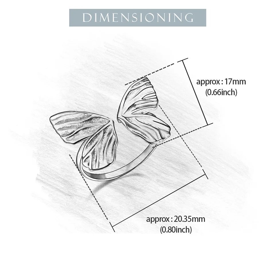 Silver Adjustable Vintage Butterfly Rings