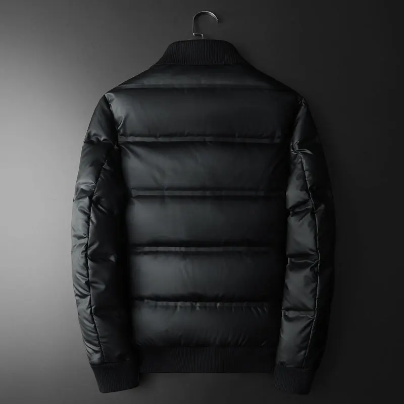 Vintage Contrasting Colors Duck Down Jacket Men 90% White Duck Down Coat Lapel Vintage Jacket Men Clothing