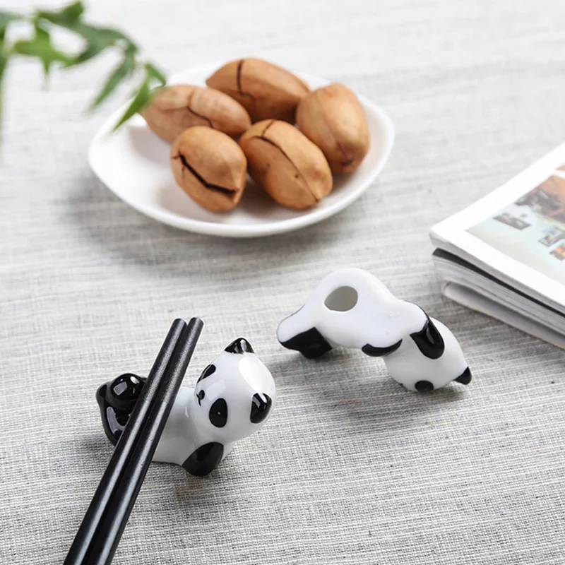 ceramic chopsticks holder 1PC Cute Cartoon Panda Ceramic Chopsticks Holder Chopstick Holder Stand Practical Fashion Chinese Kitchen Tableware Utensil