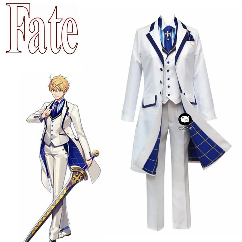 New Fate Grand Orde Fgo Sciabola King Artù Costume Cosplay Outfit Arthur Pendragon White Rose King Of Knights Cosplay