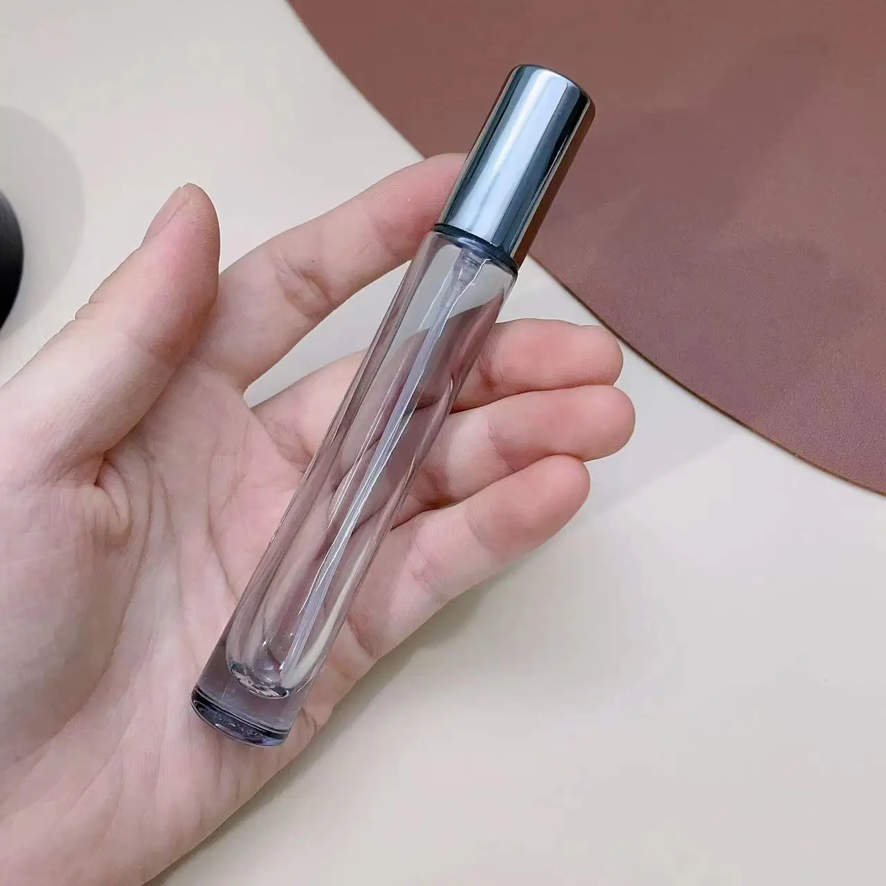10ML Premium Refillable Glass Perfume Bottle with Portable Atomizer | Mini Transparent ... - SKU RGPB1821 - UGI Packaging