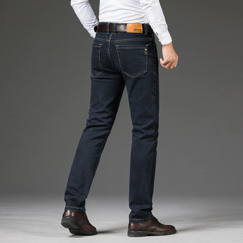 Plus Size 42 44 46 Men's Fashion Casual Jeans Classic Business Straight Elasticity Denim Pants Spring Autumn Trousers Male Brand 5