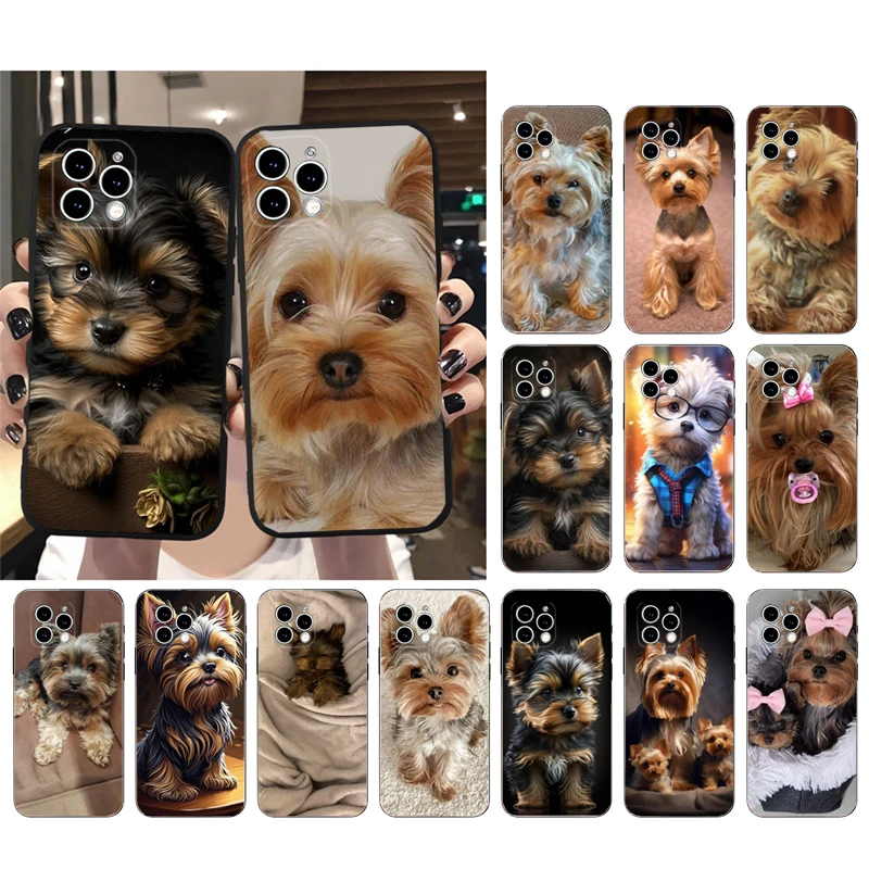 

Phone Case For iPhone 15 14 Pro Max 13 12 11 Pro Max XSMax XR 12 13 mini 14 Plus Yorkshire Terrier Puppies Dog Shell