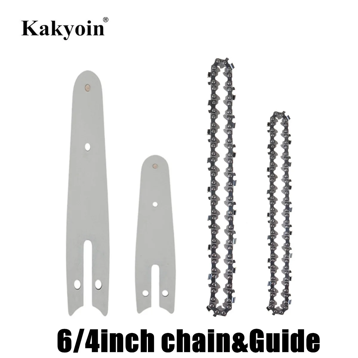 

4/6 INCH Chains And Guides Set for Guide Plate 4/6Inch For Mini Pruning Saw Electric Saw Durable ChainSaw Accessories