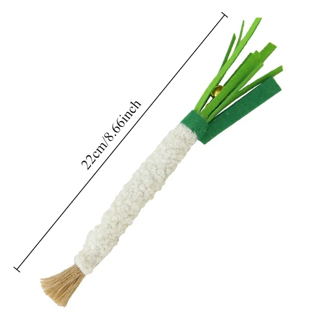 1PC Wooden Sky Liao Scallion Cat Toy Simulated Vegetable Bite resistant Self stimulating Grinding Teeth Teasing Cat Pet Supplies 2