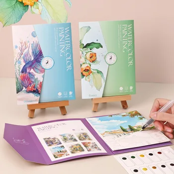 6 set creativi per pittura ad acquerello, inclusi carta per acquerello, penna per immersione, pigmenti per pittura artistica e colorazione