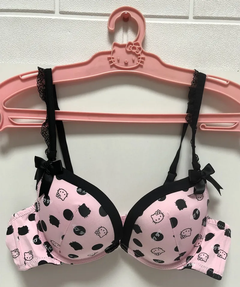 Hello Kitty Kawaii Underwear Woman Sexy Pink Bra Girlfriend