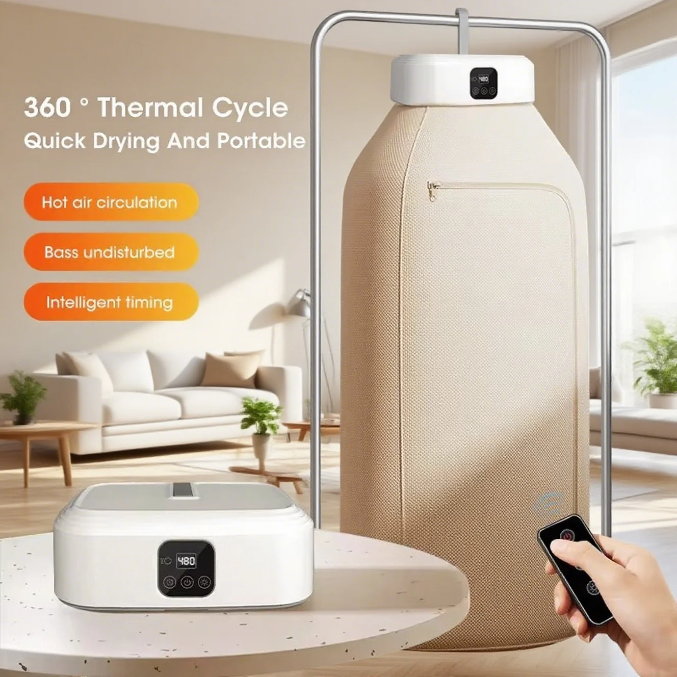 Multifunctional Portable Clothes Dryer Intelligent Timed Foldable Travel Drying Machine UV Sterilization Electric Clothes Dryer