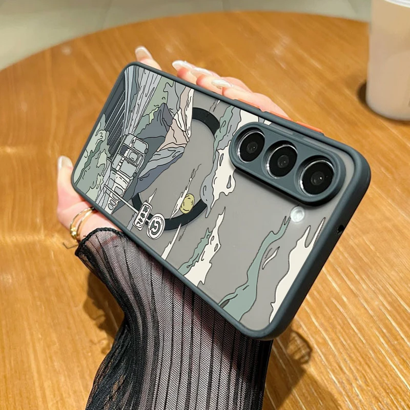 Magnetic Anime Train Mountain Phone Case
