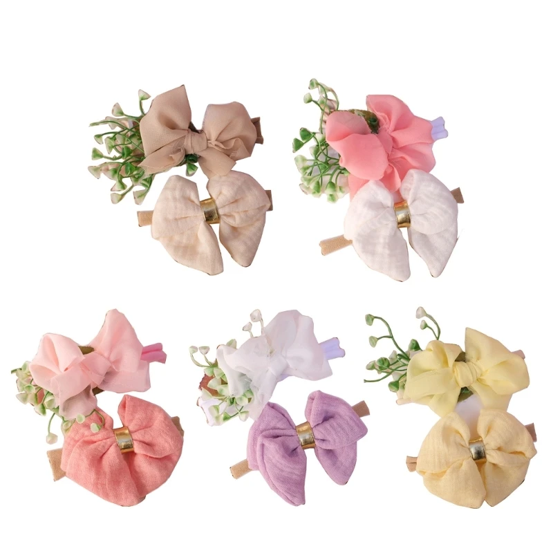 

2pcs High Stretchy Hair Bows Baby Photoshoots Headband Newborn Photo Headdress