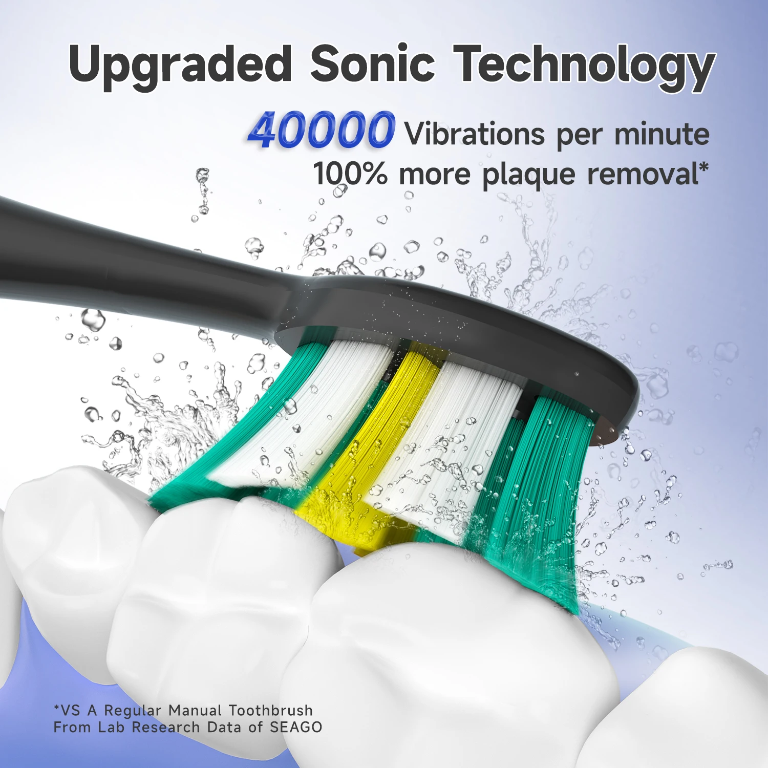 SEAGO Electric Toothbrush with 8 Soft Bristle Heads for Adults, Pressure Sensor, 5 Modes with 2 Minutes Build in Smart Timer 4