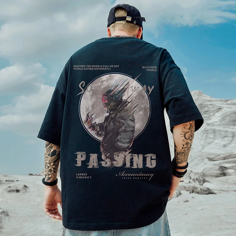 

Summer Men's Cotton Short Sleeve O-neck T-shirt Men Outdoor Hip Hop Goth Clothes Oversize Top Y2k Harajuku Tees Gym Funny Tshirt