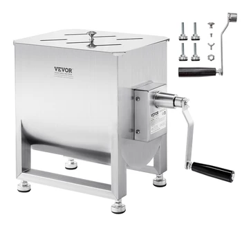 SucceBuy Manual Meat Mixer 10-60L Tank Meat Processing Equipment(Mixing Max 60LBS ) with Lid Handle Gear Reducer Hand Mixer 1