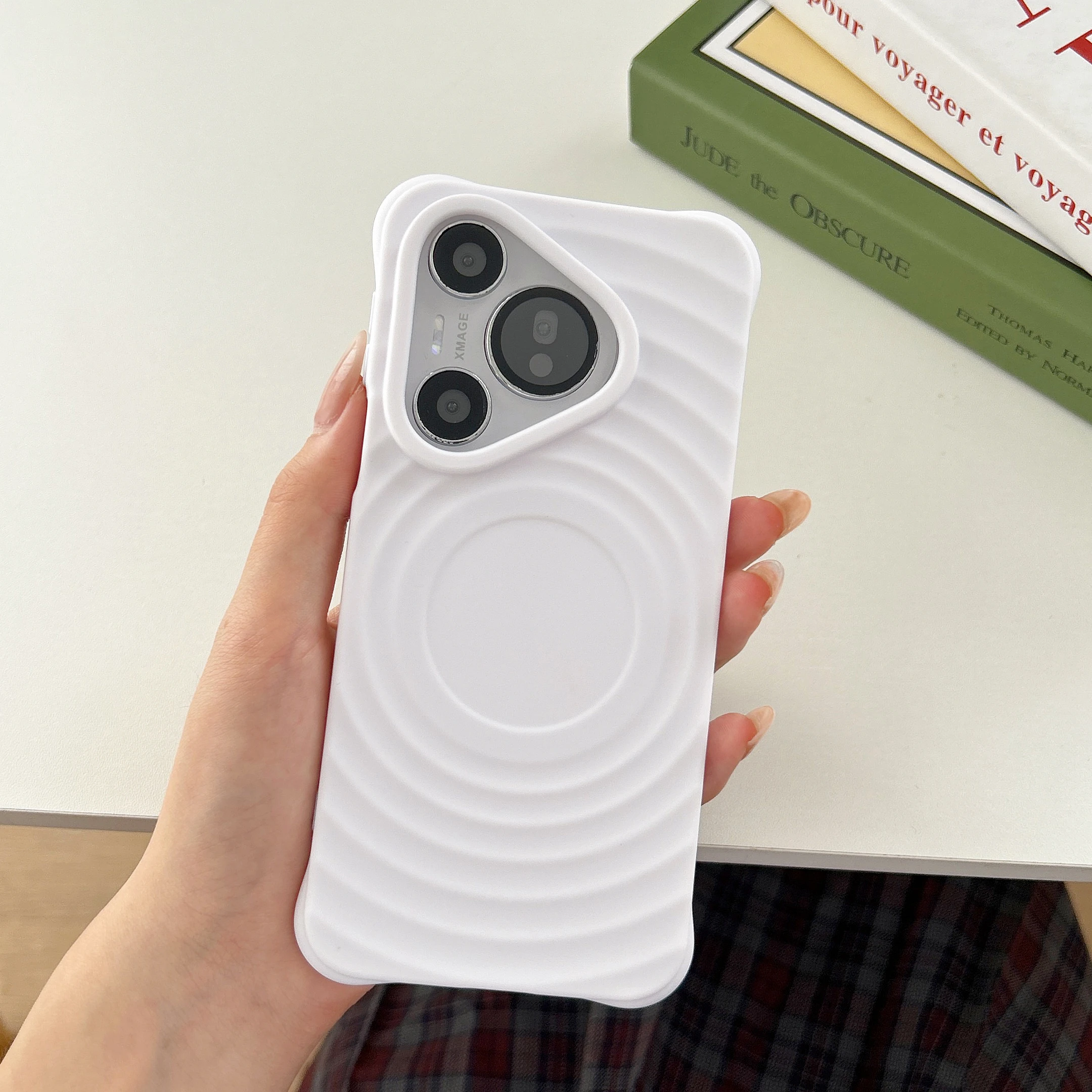 Wave Pattern Candy Color Shockproof Matte Phone Case with Protective Skin Cover