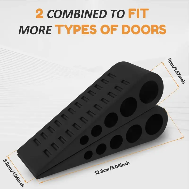 Rubber Door Stopper Wedge Safe Rubber Door Wedge Reusable Stops Stopper Non-Scratching Easy-to-Install