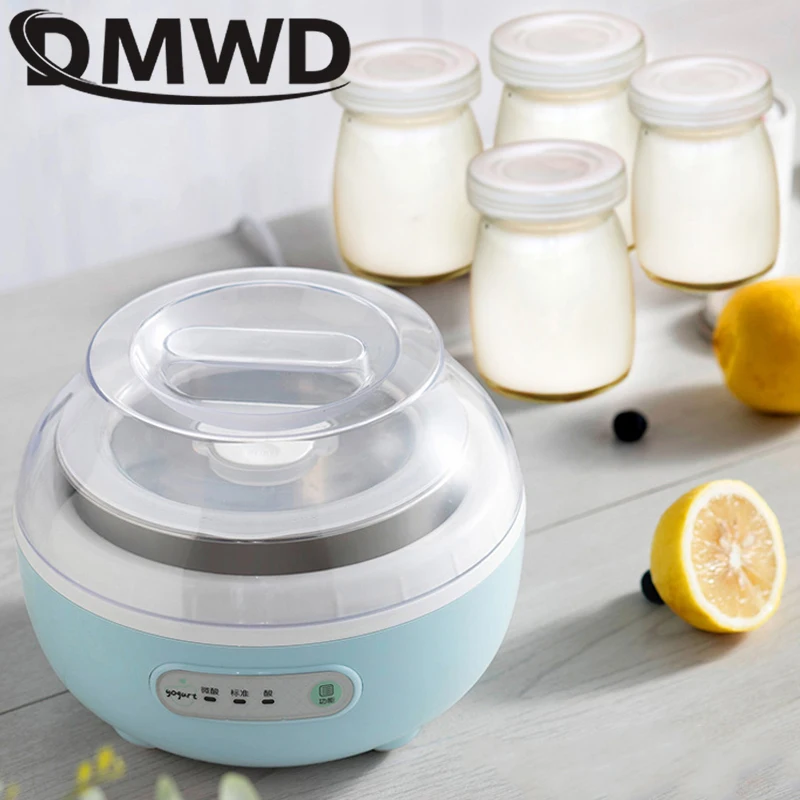 DMWD Electric Yogurt Machine Automatic Timing Sour CreamRice Wine Leben Fermentater Yoghurt Fermenting Maker With 4 Glass Cups 5