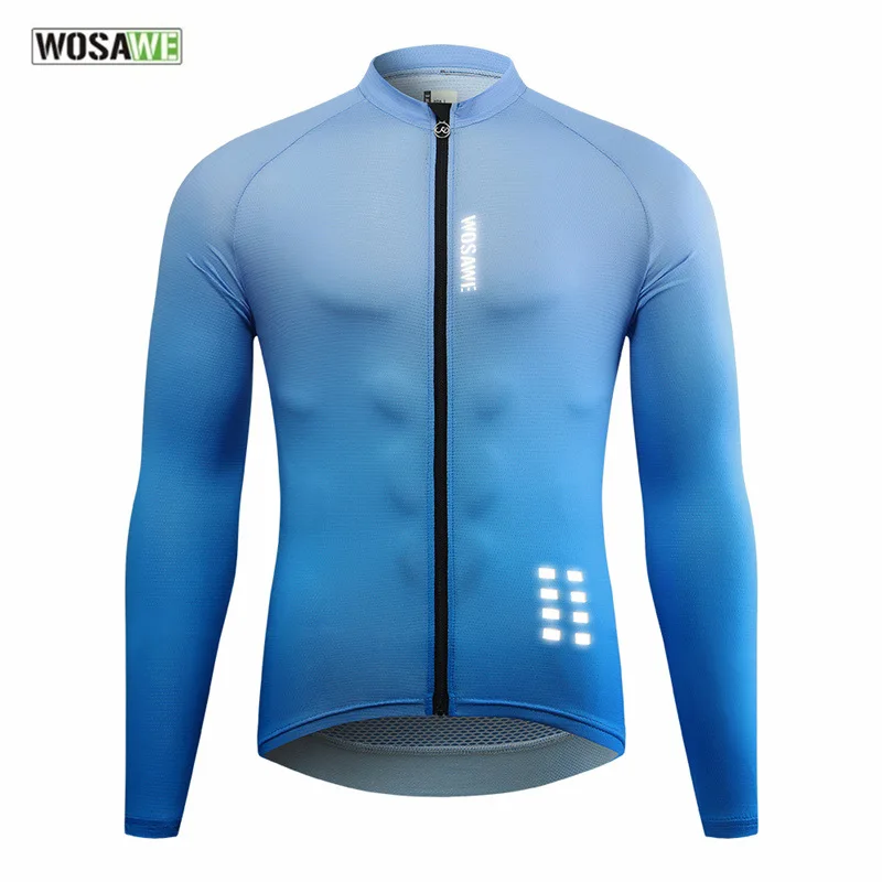 

WOSAWE Men's Cycling Jersey Reflective Clothing Quick Dry Breathable MTB Bicycle Clothes SportsWear Motocross Long Sleeve Jersey