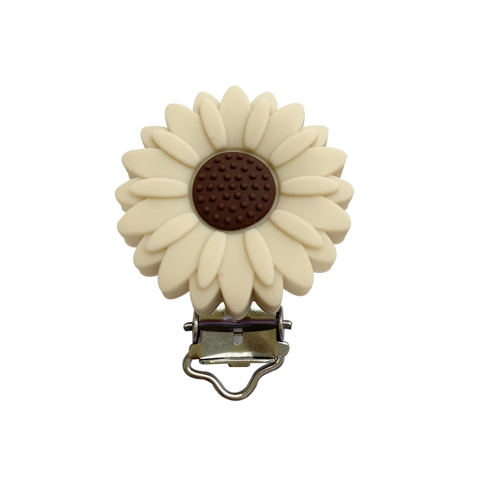 3 stücke Silikon Sonnenblumen Schnuller Clip Halter Schnuller Form Infant Dummy Clips Für Baby Verschlüsse Halter Zubehör – Detail 4