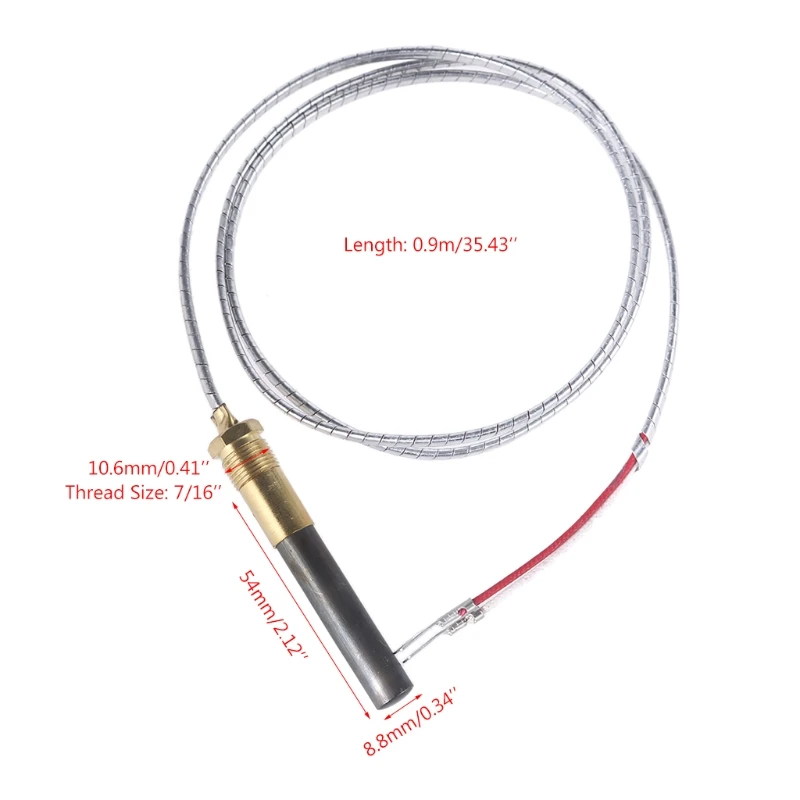 Gas Fryer Thermopile Thermocouple 2-Wire Replacement Temperature