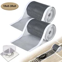 1-3Rolls Cutable Shower Drain Hair Catcher Self-Adhesive Floor Drain Stickers Disposable Mesh Sink Strainer Filter for Bathroom 1