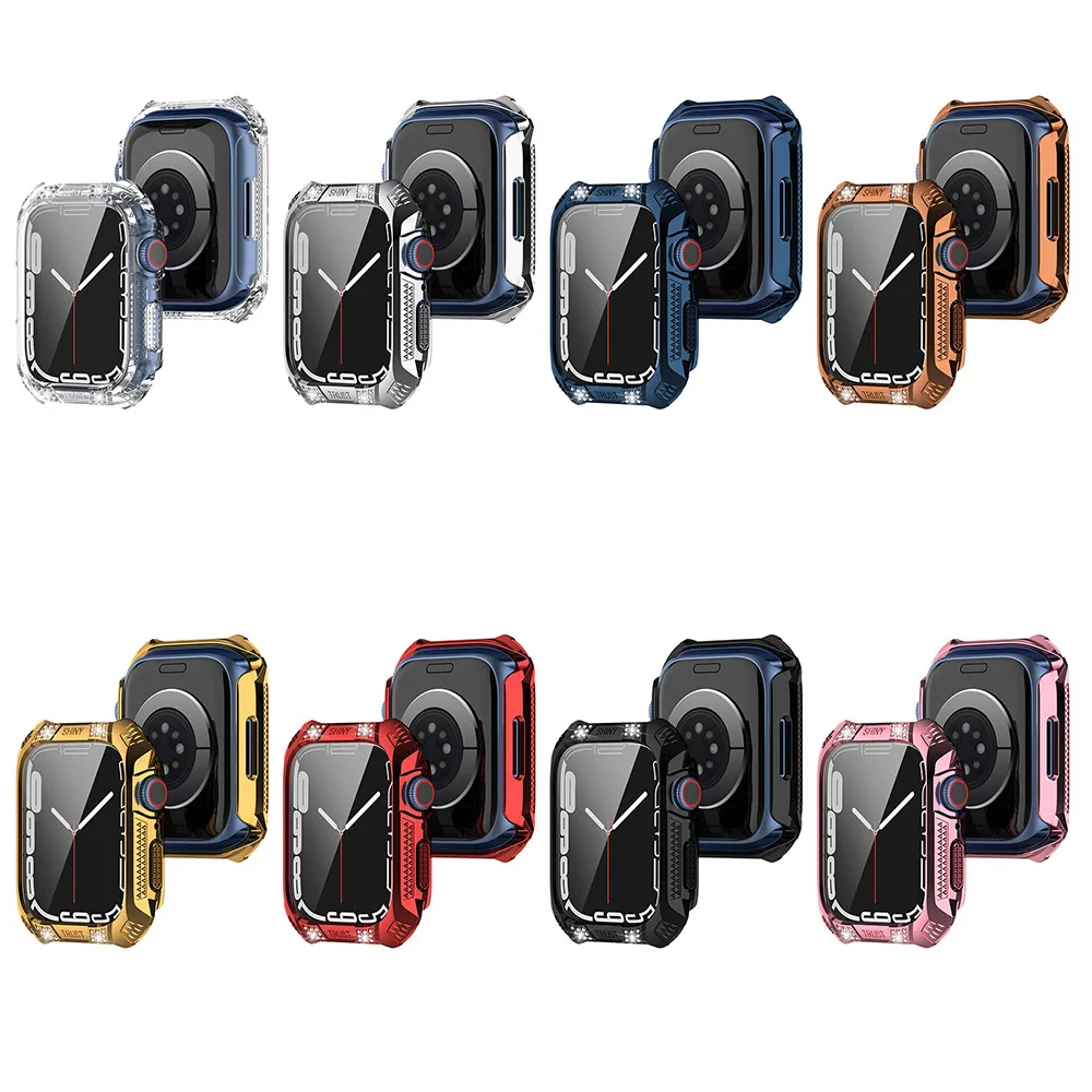 Apple Watch 7  ð ̽ 45MM PC + ȭ ʸ, м ̾Ƹ  Ʈ ġ Ƽ  ü ȣ Ŀ