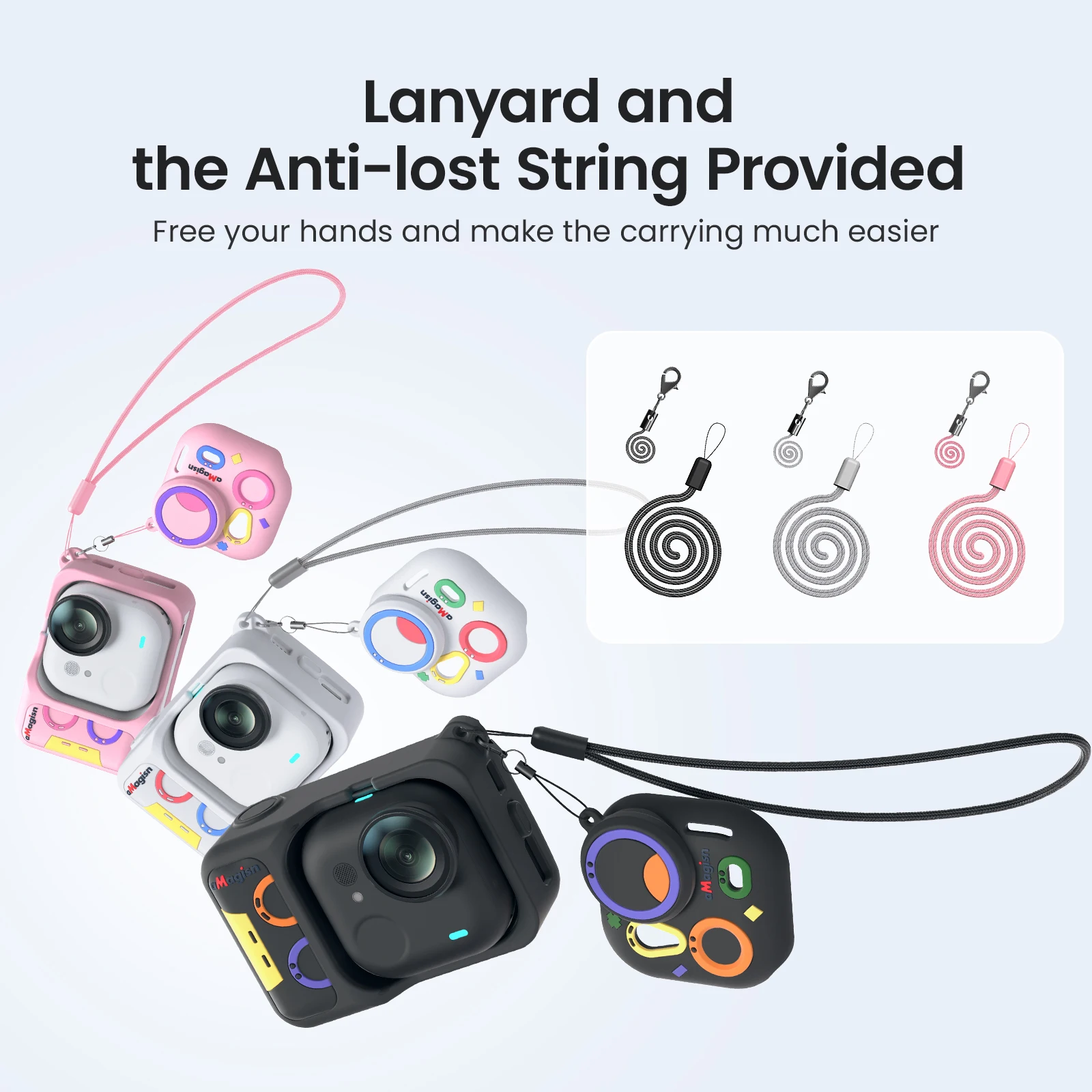 Silicone Protective Case with Detachable Lens Cap & Anti-Loss Strap