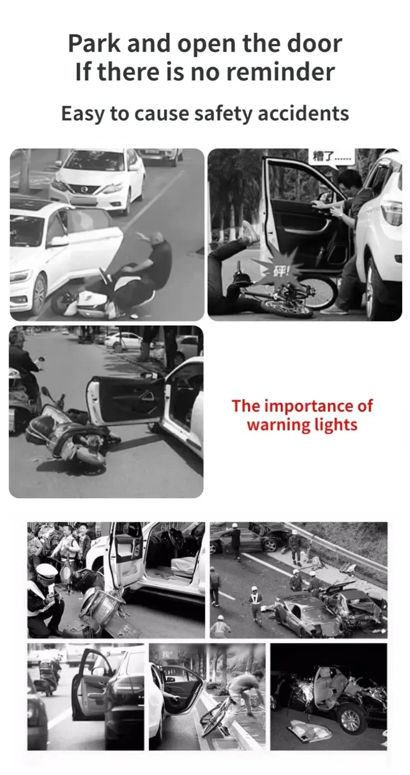 For Tesla Model Y & Model 3 2020-2025 Car Door Warning Light Strong Flashing Lig