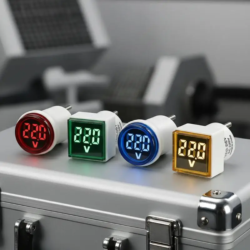 1PC EU 플러그 LED 가정용 디지털 모니터 50V500V 전압계 범용 원형 표시등 AC220V
