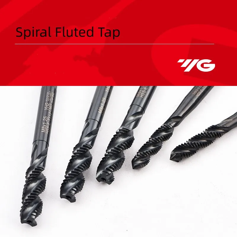 South Korea YG HSSE INOX Metric Spiral Fluted Tap M2M3M4M5M6M8M10M12-M36 Machine Screw Thread Taps 1PCS For Blind Hole Tapping screw tap spiral fluted tap screw tap set
