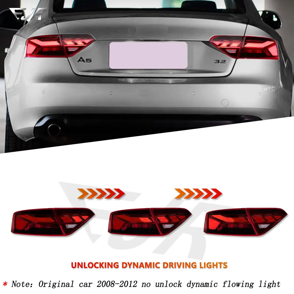 For Audi A5 Taillight Assembly 2008-2016 Old to New S5 Dynamic DRL