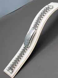 Premium 20mm Five - Bead Stainless Steel Watch Strap with Sliding Lock - 20mm (Silver)