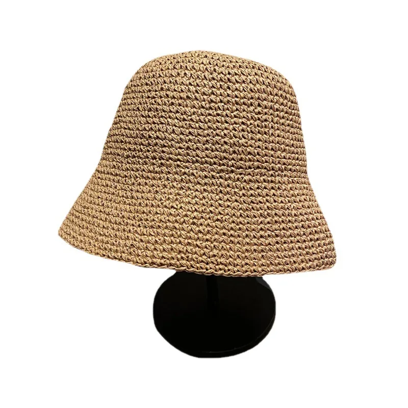 Japanese Korean Braided Basin Cap - Women's UPF50+ Straw Sun Hat, Boho Chic Summer Beach Park Versatile Shade