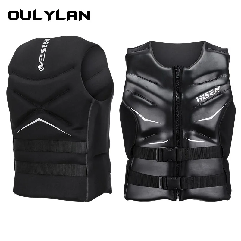 Oulylan High End Leather Life Jacket Women Men Swimming Drifting Surfing Lifesaving Vest For Fishing Vest Drifting Water Rescue