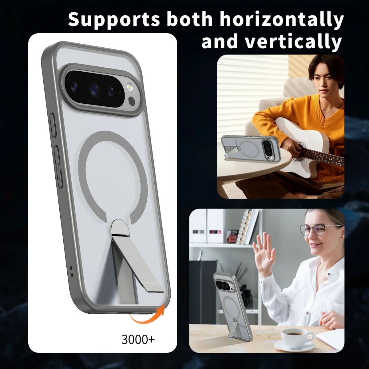 Enhanced Shockproof Magnetic Stand Case with Wireless Charging Compatibility