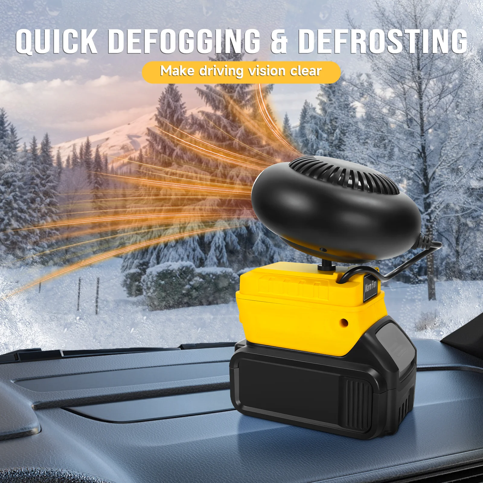 Portable Warm Air Blower Car Heater Cordless Car Defroster Windshield Heater Fas