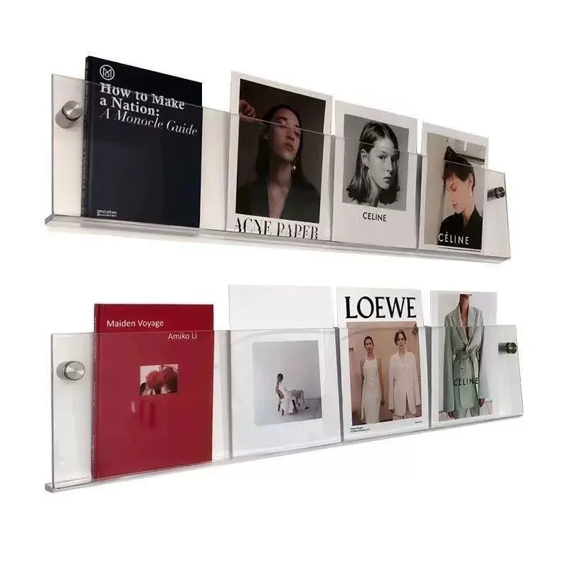 2pcs Color Acrylic Magazine Holder Brochure Holder,30-50cm Record Stand Literature Rack,hanging Bookshelf Pamphlet Storage Stand