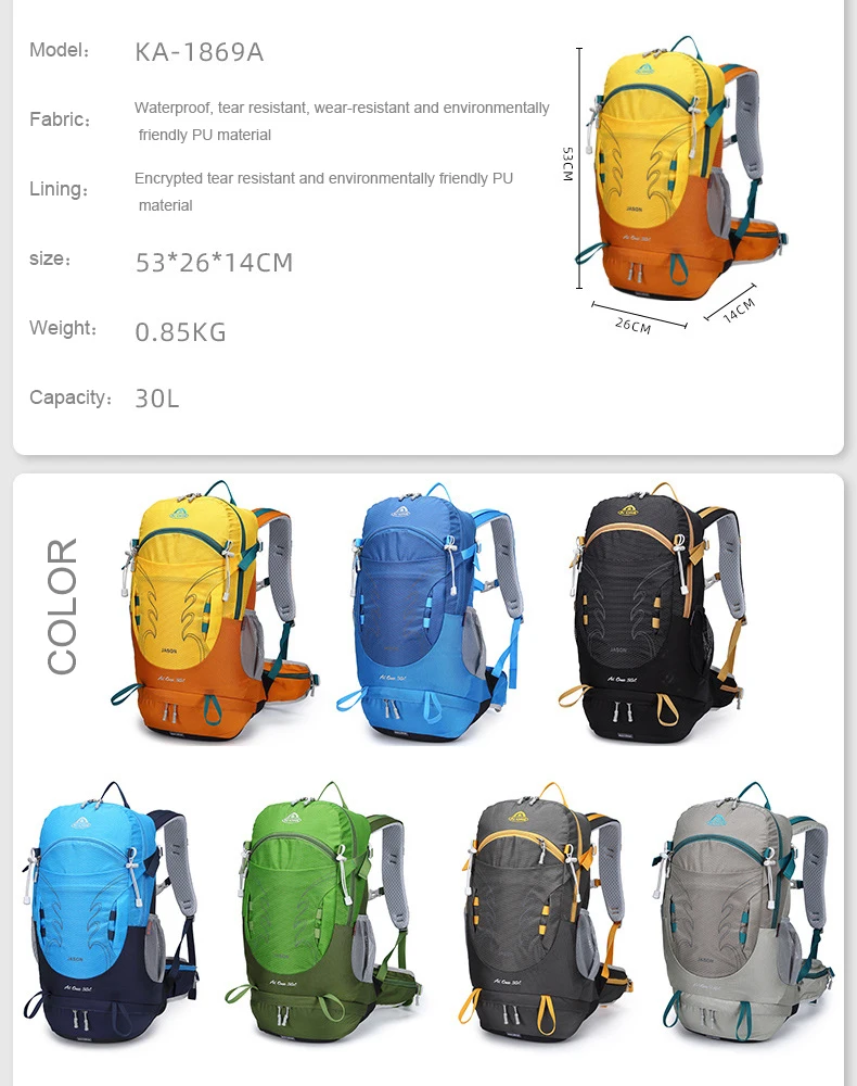 30L Hiking Backpack for Men Women Lightweight Travel Camping Backpacks with Rain Cover Trekking Climbing Bag 4