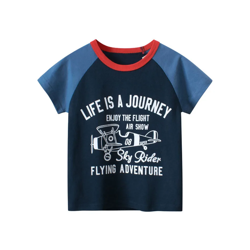 

2-8T Baby T Shirt Kids Short Sleeve Tshirt Children Tees Boy Girl Comfort Plane Bike Excavator Tops Casual Car Bus Truck Clothes