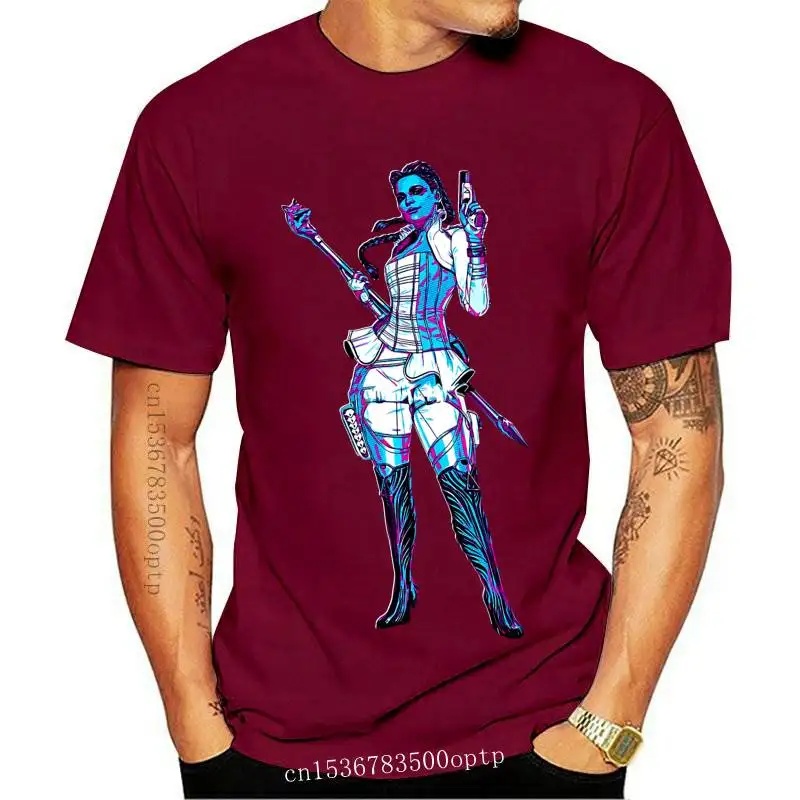 

New Men Apex Legends Black T-Shirt Loba 80s Retro Pure Cotton Tees Harajuku TShirt
